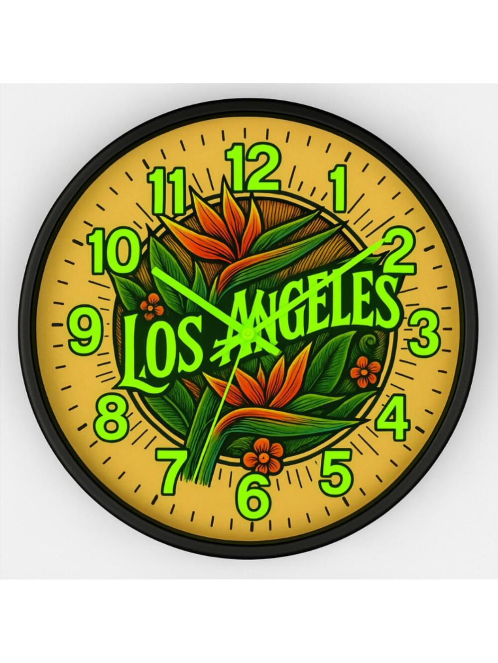 Los Angeles Glow In The Dark Wall Clock New!